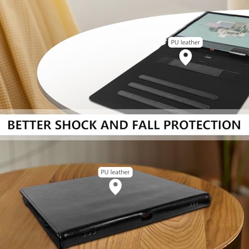 Image of E NET-CASE Case for 10.3 inch Boox Note Air4 C (2024) /Boox Note Air3 C /Air3 B /W Tablet (2023), New Upgraded Design 360 Degree Rotating Stand Cover with Pen Holder /Hand Strap, Auto Sleep /Wake (Black)