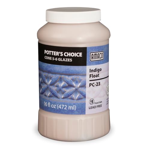 Image of Amaco Potters Choice Hi Fire (Cone5-6) Glaze - Pint # PC-23 -Indigo Float