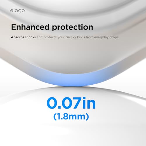Image of elago Duo with Carabiner, Compatible with Samsung Galaxy Buds 4 Pro Case & Galaxy Buds 4 Case, Premium Silicone + TPU Cover, Wireless Charging, for Men, for Women (Clear - Stone)