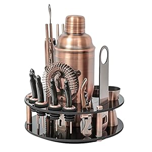 Cocktail-Shaker-Set-Edelstahl-Cocktailshaker, Cocktail shaker Barsieb-Set aus Edelstahl, 18 Teile mit Rutante Ausgang…