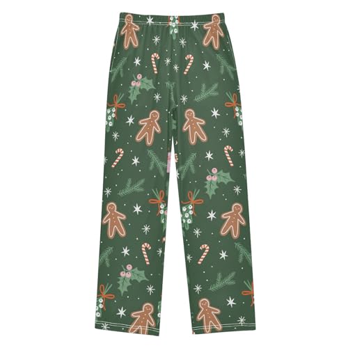 Boys' Pants Christmas Gingerbread Tree Gifts Long Bottoms Jogger Pants Elastic Waist Trousers with Pockets S-XL