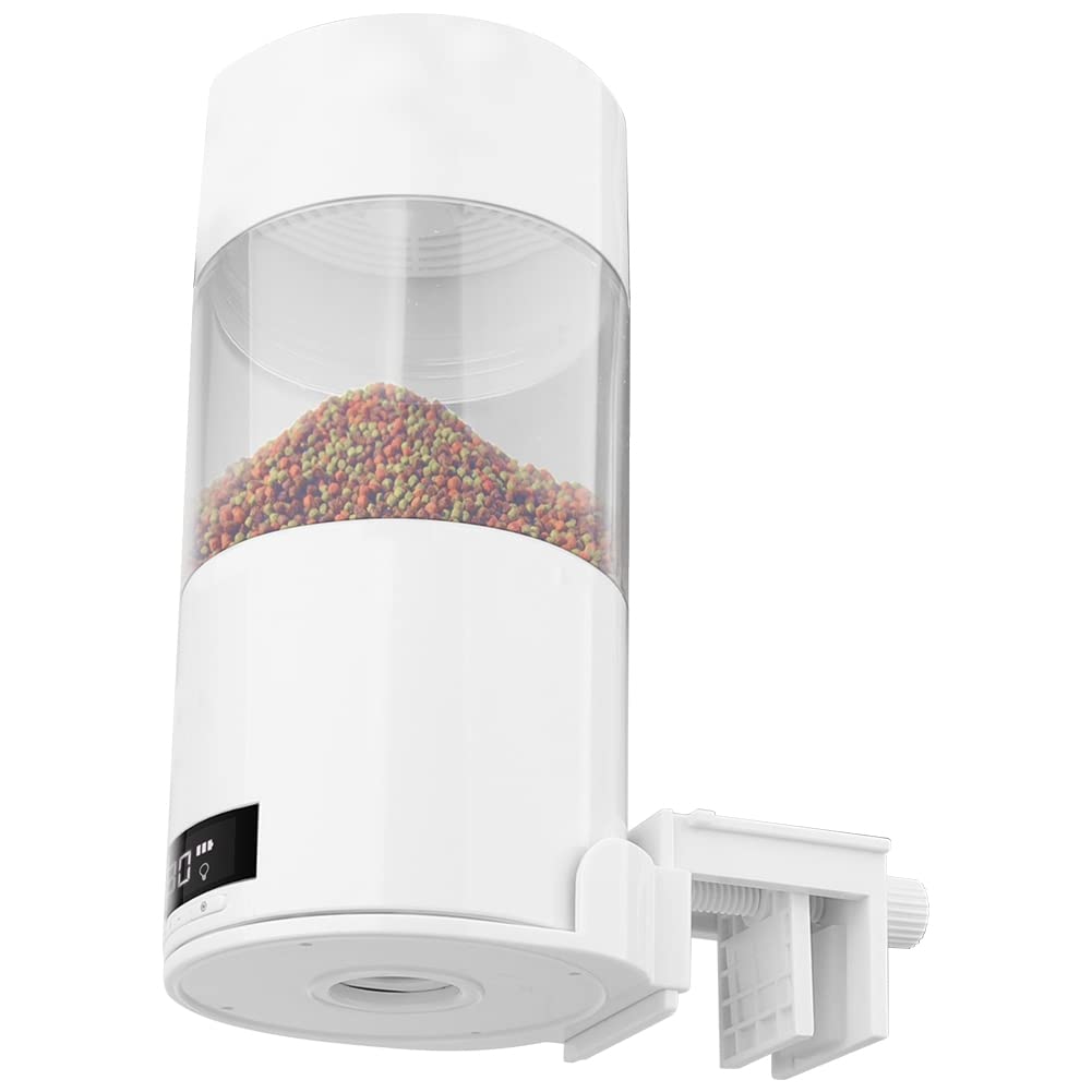 Alimentatore Automatico per Acquario Dispenser Automatico di Grande capacità da 500 Ml con Display Digitale e Temporizzazione Alimentatore per Pesci Regolabile USB per le Vacanze