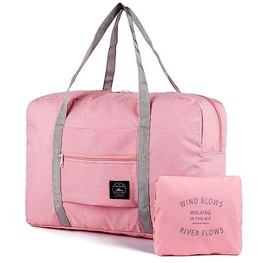 portible Foldable Travel Duffel Bag, Waterproof Carry On Luggage Bag, Lightweight Travel Luggage Bag for Sports, Gym, Vacation (Pack of 1). (Travelling Bag - Peach)-picture-29