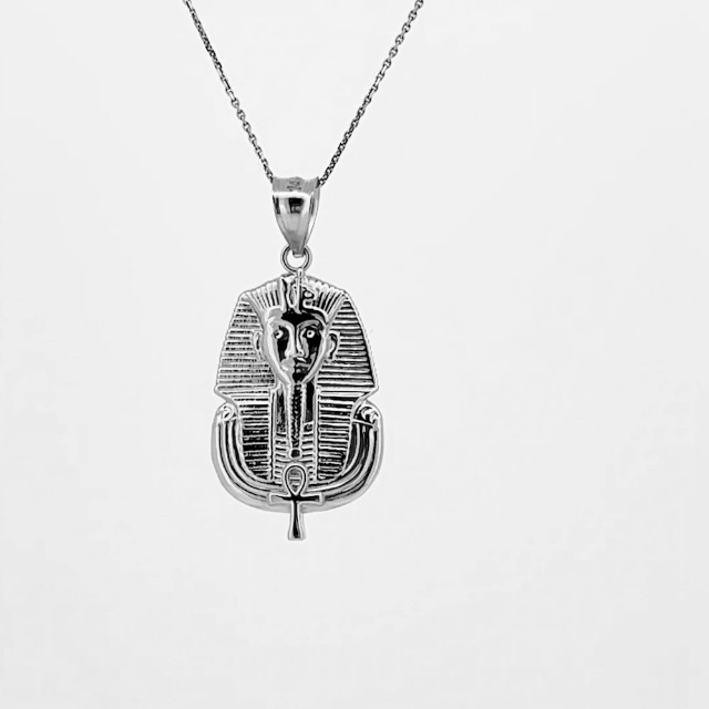 Pendente di fascino pesante in argento sterling di Tutankhamon Faraone .925 x 1
