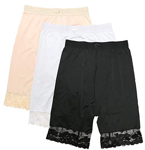 Peachy Panty 3 Packs Shapewear Smooth Hi-Waist Under Skirt Slip Short Panties (Medium, 3 Pack Basic)