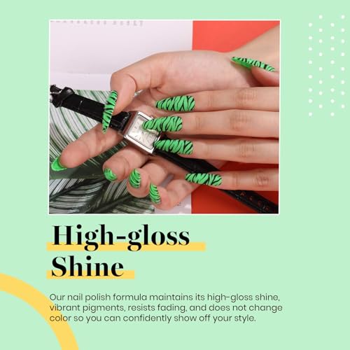 Beetles Neon Green Gel Nail Polish, 15ml Soak Off UV LED Day Nails Lamp Salon DIY Home Gift for Women Lime Green - 6