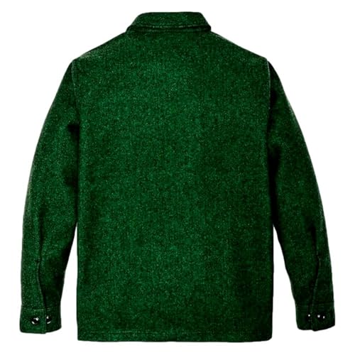 Filson Men's Mackinaw Wool Jac-Shirt, Kelly Green/Black Twill2
