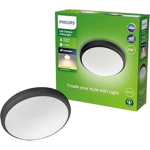 PHILIPS LED Doris Outdoor Ceiling Light 6W Cover