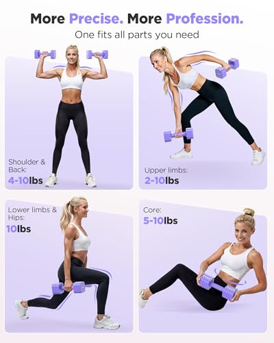 Image of FEIERDUN DB3 5-in-1 Adjustable Dumbbell Set of 2, 12LBS /20LBS Hand Weights for Women, Men, 1s-Adjust Dual-Stable Dumbbell Set for Women Home Gym & Outdoor