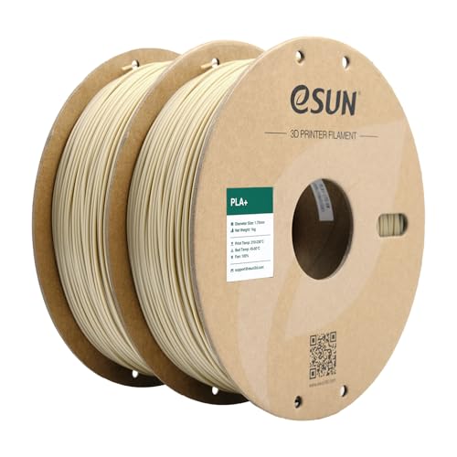 eSUN PLA+ Filament 1.75mm, Enhanced Toughness 3D Printer Filament PLA Plus, Dimensional Accuracy +/- 0.03mm, 1KG per Spool, 2 Spools 3D Printing Filament, Bone White and Bone White