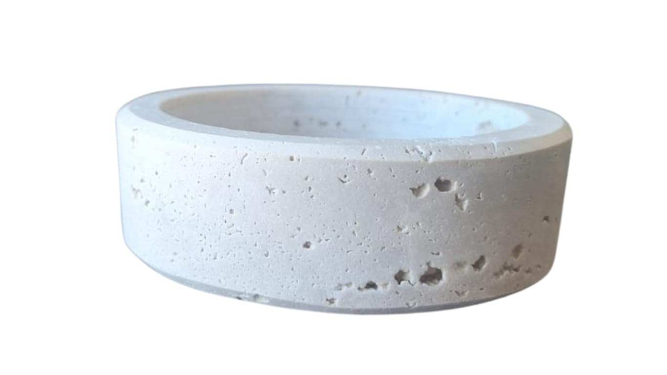 Teelichthalter aus Travertin Ø 9 cm – Edler Kerzenhalter aus Naturstein für Tealights | Stilvolle Tischdeko & Weihnachtsdekoration – Handgefertigt in Italien – Kalu Creations