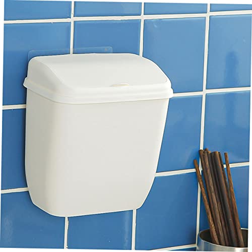 Caneca de basura rectangular blanca para cocina y baño miniatura 4