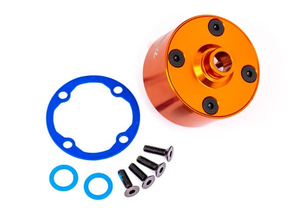 Traxxas 9581T - Aluminiowy uchwyt różnicowy, pomarańczowy