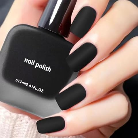 COSMOO Black Matte Nail Polish Cover
