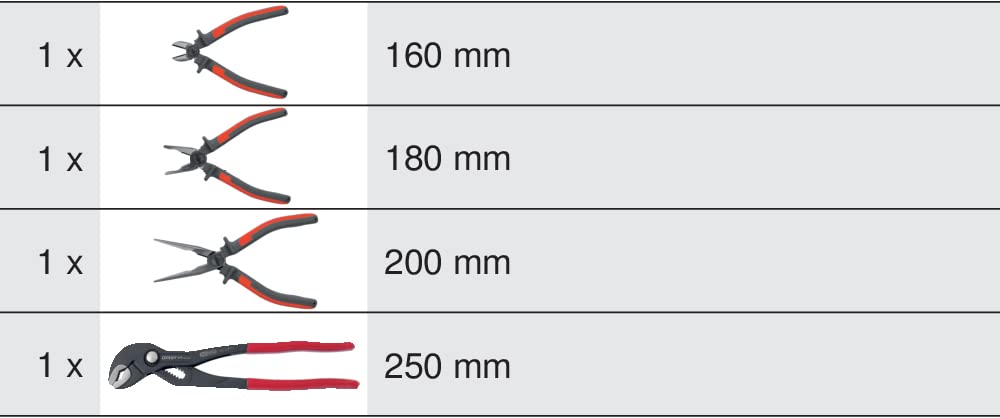 KS Tools 713.4014, zestaw szczypców, 4-częściowy