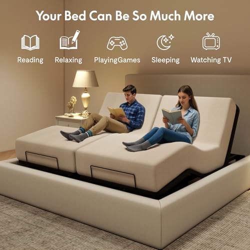 Image of FLEXISPOT Split King Adjustable Bed Frame Base, Quiet Motor & Easy Assembly