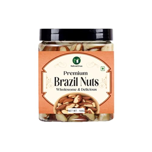 Image of NatureOnus Brazil Nuts 100g, Premium | Rich in Selenium and Antioxidant Rich | Superfood | Have 1 Daily (Grade A ++ Nuts, Premium Jumbo Size, Imported) (100gms)