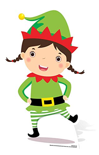 Star Cutouts Ltd SC985 Mini Elf Cardboard Cutout/Stand Up/Standee Perfect for Childrens Christmas Parties and Events Height 82cm, Multicolour