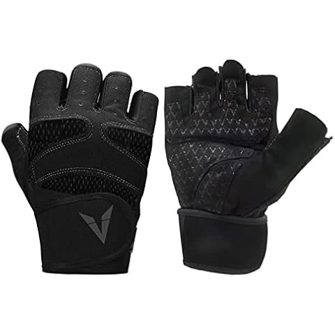 Veadoorn Workout Gloves Men and Women, Gym Gloves with Wrist Wrap Support for Weight Lifting, Exercise, Fitness,Training,Cycling (Black, S) Cover