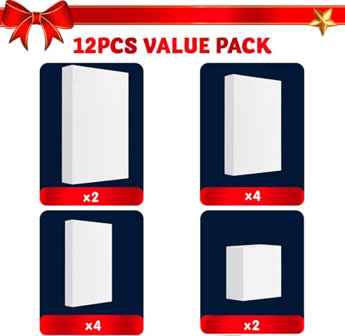 JOYIN 12 PCS Christmas Shirt Gift Boxes with Lids, 4'' Deep Large 4 Different Sizes White Assorted Cardboard Robe Boxes for Presents Clothes Wrapping, Xmas Holiday Birthday Wedding Gifts Package Decor - Image 3