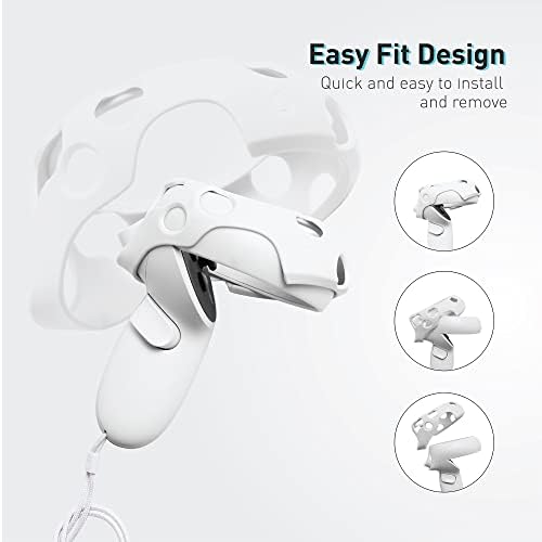 VR Cover Halo Controller Protector Set for Meta/Oculus Quest 2 (Light Grey)