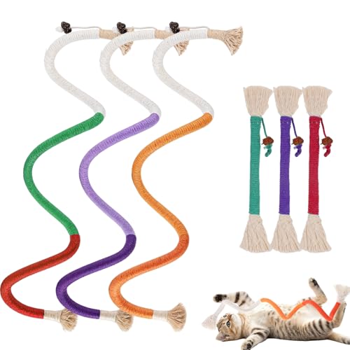 YBEATY 6Pcs Cat Chew Rope Toy Interactive Cat Nip Kicker Toy Pet Chew Toys Bent Cats Rope Toys Bite-Proof Playthings Kitten ChewRopes Pet Supplies for All Breeds Cats Teeth Cleaning Stress Relief