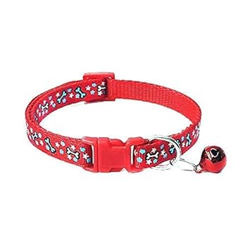 SR VISION Dog/Cat Collar with Bell Adjustable 19-32cm Reflective Nylon Dog/Cat Collar (Set of 2) - Color May Vary