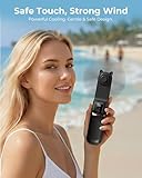 FrSara Portable Handheld Fan, Small Rechargeable Personal Mini Fan, Summer Travel Essentials with 3-Speed, 2000mAh, Great for Outdoor, Makeup, Ideal Gift for Girls, Ladies, Teens, Birthday, Black