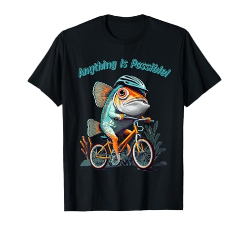 ¡Todo es posible! ¡Peces montando en bicicleta! Camiseta