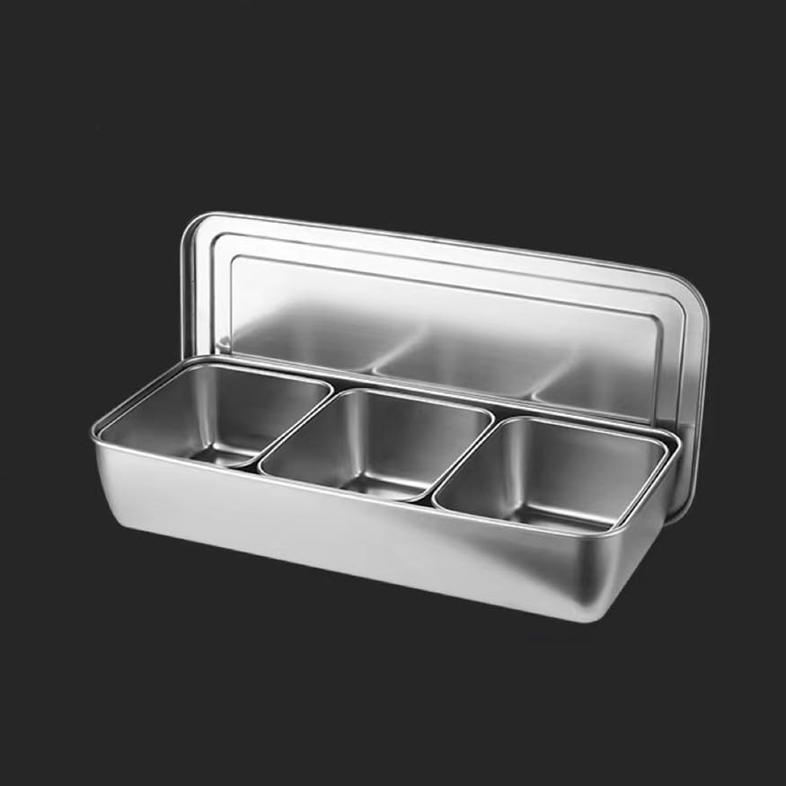 Seasoning Containers, Containers, Bats, Yakumi Holder, Storage Containers, Seasoning Containers, Stainless Steel, Deep Pad, Stainless Steel, Condiment Containers, Dividing, Small Dishes, Kitchen, Commercial Use, Stores, Stores, Dividers, Seasonings, Pubs, Kitchen Supplies (3)