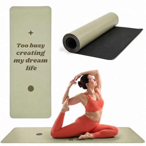 Non Slip Yoga Mat for Home Workout &ndash; Wide Green Exercise Mat for Hot Yoga, Large Travel Yoga Mat...