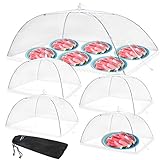Anpro Food Cover Food Tent- Pop-up Food Nets, 1 Extra Large (40'X24') & 4 Standard (17'X17') Mesh Food Covers for Outside, Picnic Accessories, Reusable and Collapsible, 5 Pack