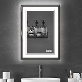 Homedex 20'x28' LED Bathroom Mirror, Front and Backlit Smart Mirror, LED Mirror for Bathroom with 3 Colors, Vanity Mirror with Lights, Anti-Fog Wall Mounted, Dimmable Touch Switch Control, Memory