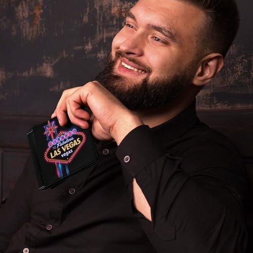 Welcome to Fabulous Las Vegas Leather Wallets for Men Slim Bifold Purse Clutch Double-Sided Printing4