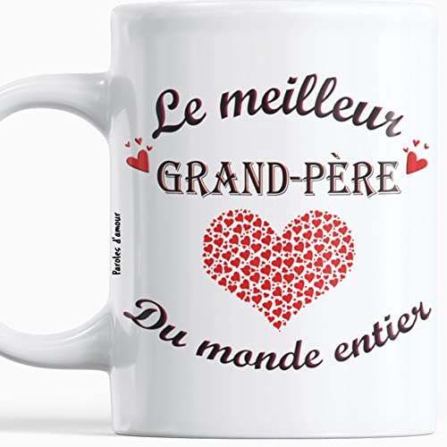 Regalo Grand Pere Taza de la mejor Gran Pere del mundo entero Taza original para día del abuelo cumpleaños Feliz Navidad abuelo y placer de ofrecer palabras de amor Cover
