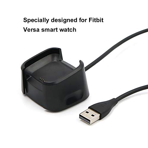 OWSOO Cabo de carregamento USB para smartwatch Fit-bit Ver-sa Base de carregamento dock base de mesa