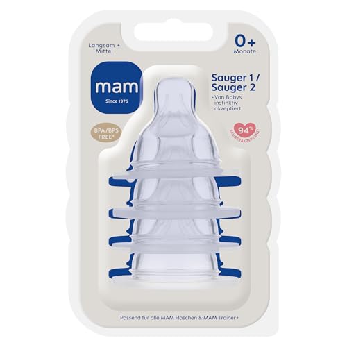 MAM Sauger Set, 2x Sauger Größe 1 und 2x Größe 2, ab 0+ Monate – Ansicht 1