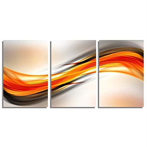Quadros Decorativos Sala Quarto Abstrato Ondas Laranja