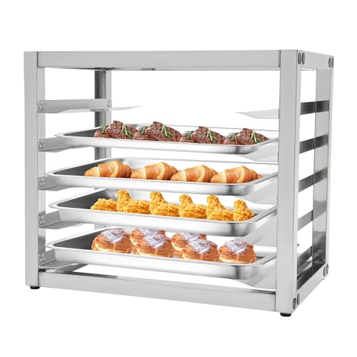 BILPIKOGoo 5-Tier Half Sheet Pan Rack, Stainless Steel Bakery Rack, Speed Rack, Baking Tray Rack for Home Commercial Kitchen, Restaurant, Dessert Shop, 13
