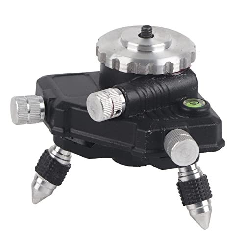 レーザーレベル三脚、耐久性のあるアルミニウム合金 360 度レーザーレベルアダプター 安定した三脚デザイン スタンドブラケット回転ベース、5/8 インチネジ付き