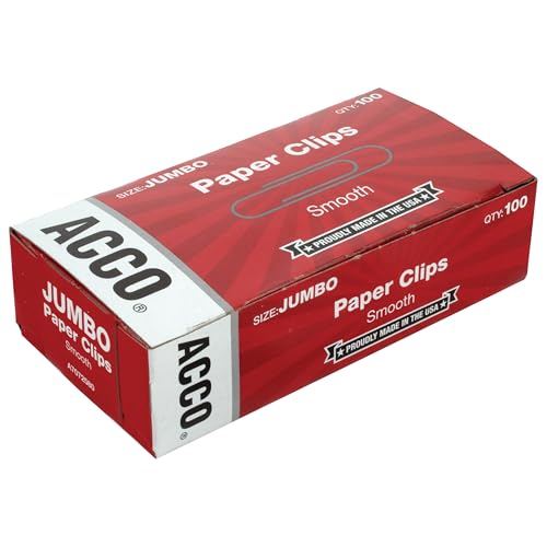 ACCO Smooth Paper Clips, No.4 Jumbo Size, Silver, Box of 100 Clips (5050572580) image 2