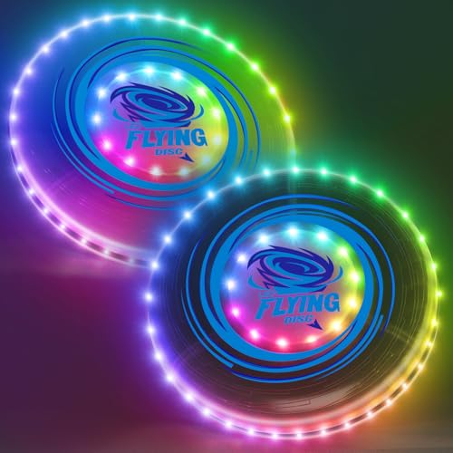 HYES 2 Pack Light up Flying Discs for Kids, 45 LEDs, 14...