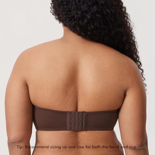 Image of DELIMIRA Confishape Strapless Full Coverage Plus Size Bra | Bandeau bra, Underwire, No Padding Unlined, for Women