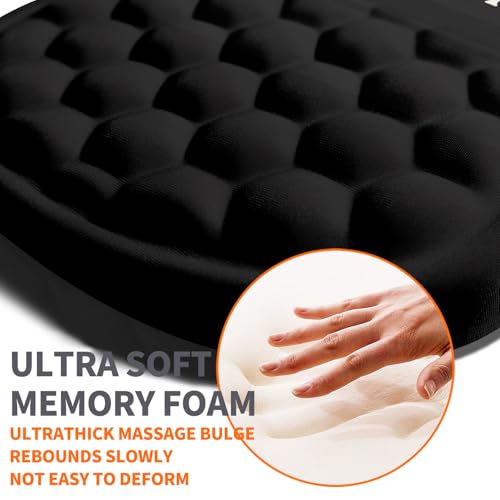 Image of Ergonomic Joint Wrist Support Mouse Pad with Memory Foam Cushion Massage Bump, Carpal Tunnel Pain Relief Mousepad Slope Design for Wrist Rest, 11.8x7.9 in, Funny Skeleton