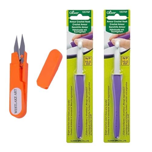 westlake art Clover Amour Crochet Hooks for Thread Size L/10.0Mm ...