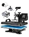 HikeGeek 5 in 1 Heat Press Machine 12"x 15" inch Professional Digital Transfer Sublimation Swing-Away for Hat Mug Plate Cap T-Shirt