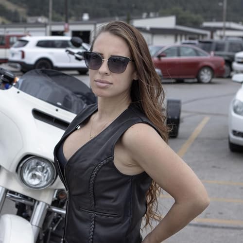 Image of Milwaukee Leather Premium Motorcycle Biker Rider Leather Vest for Women |LKL|ML|MLL|SH