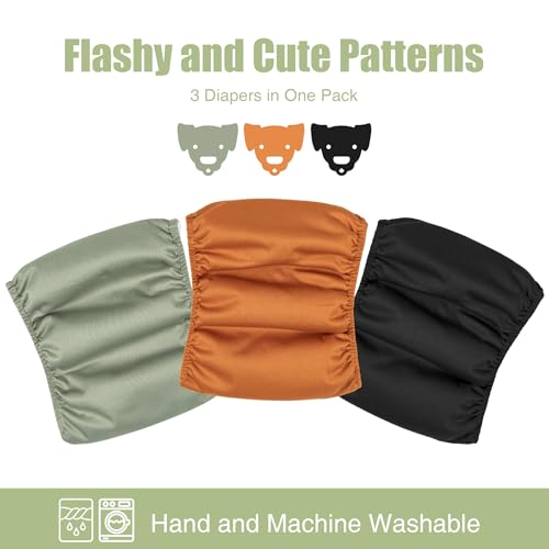 Image of Wegreeco Washable Male Dog Diapers (Pack of 3) - Washable Male Dog Belly Wrap (X-Small)