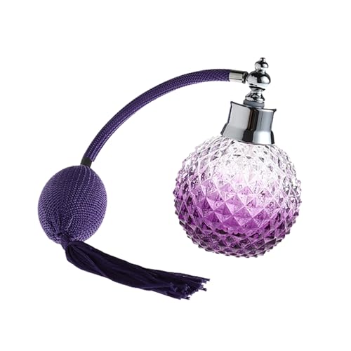 Gogogmee Flacone Spray Per Profumo Ricaricabile Da 100 Ml in Cristallo Viola Tubo Lungo Nappa, Accessorio Decorativo Per Casa e Bagno