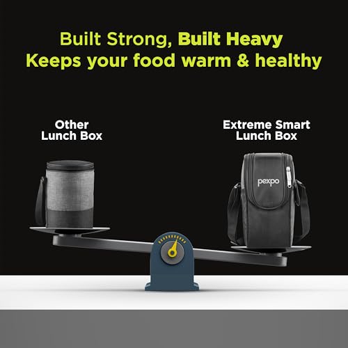 Image of Go24 pexpo Extreme Smart Stainless Steel Triple-Container Vacuum Insulated Lunch Box with Cutlery for Office and Travel, (350ml x 3 Containers),Microwave Safe | Heavy Duty | Airtight | Matte Finish